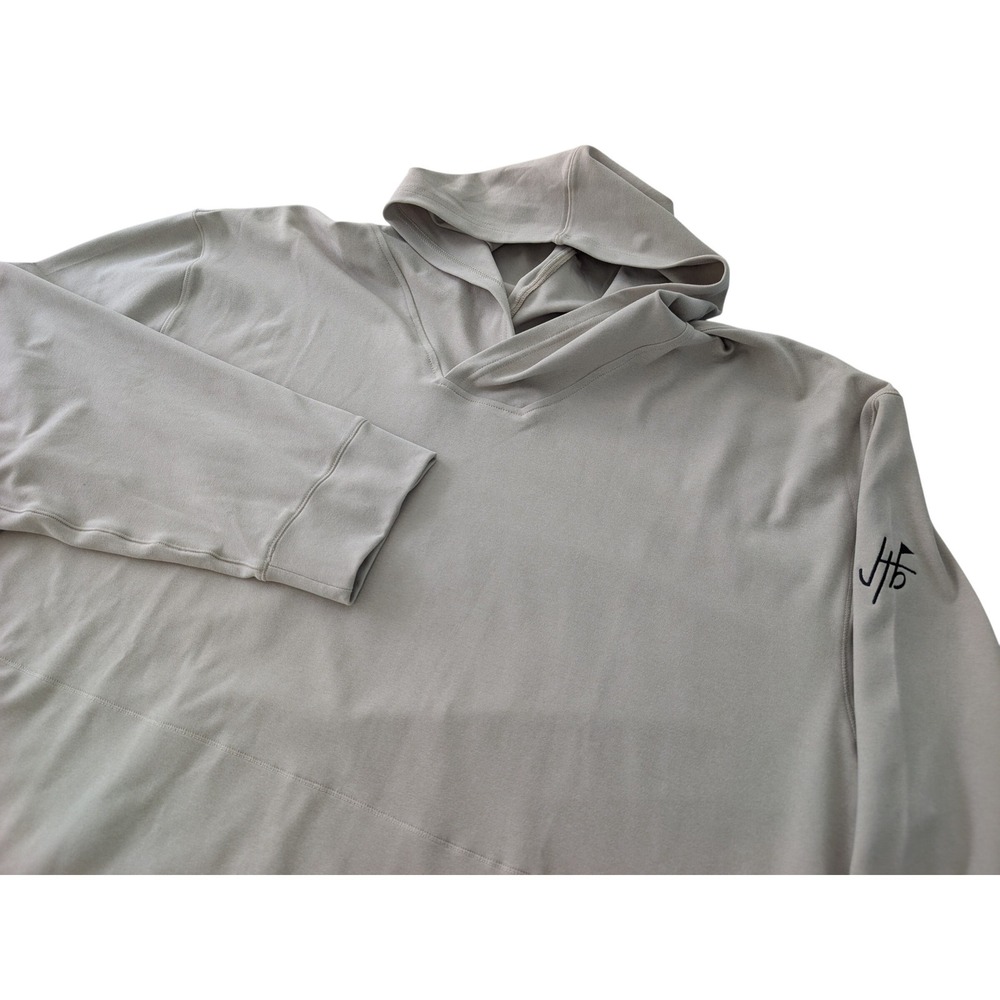 Sunice Men XXL Performance Golf Hoodie Beige Stretch Pullover Zip Pocket S77015
